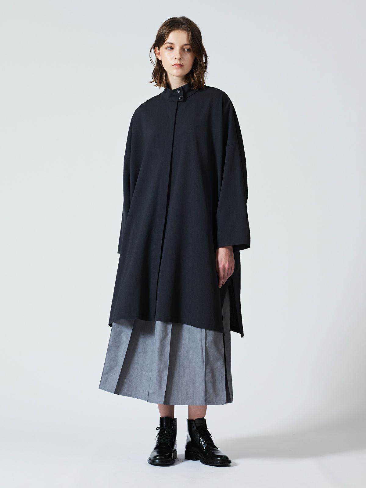 マルニ MARNI ウール 切り替え シャツ ワインレッド 44 青っぽく