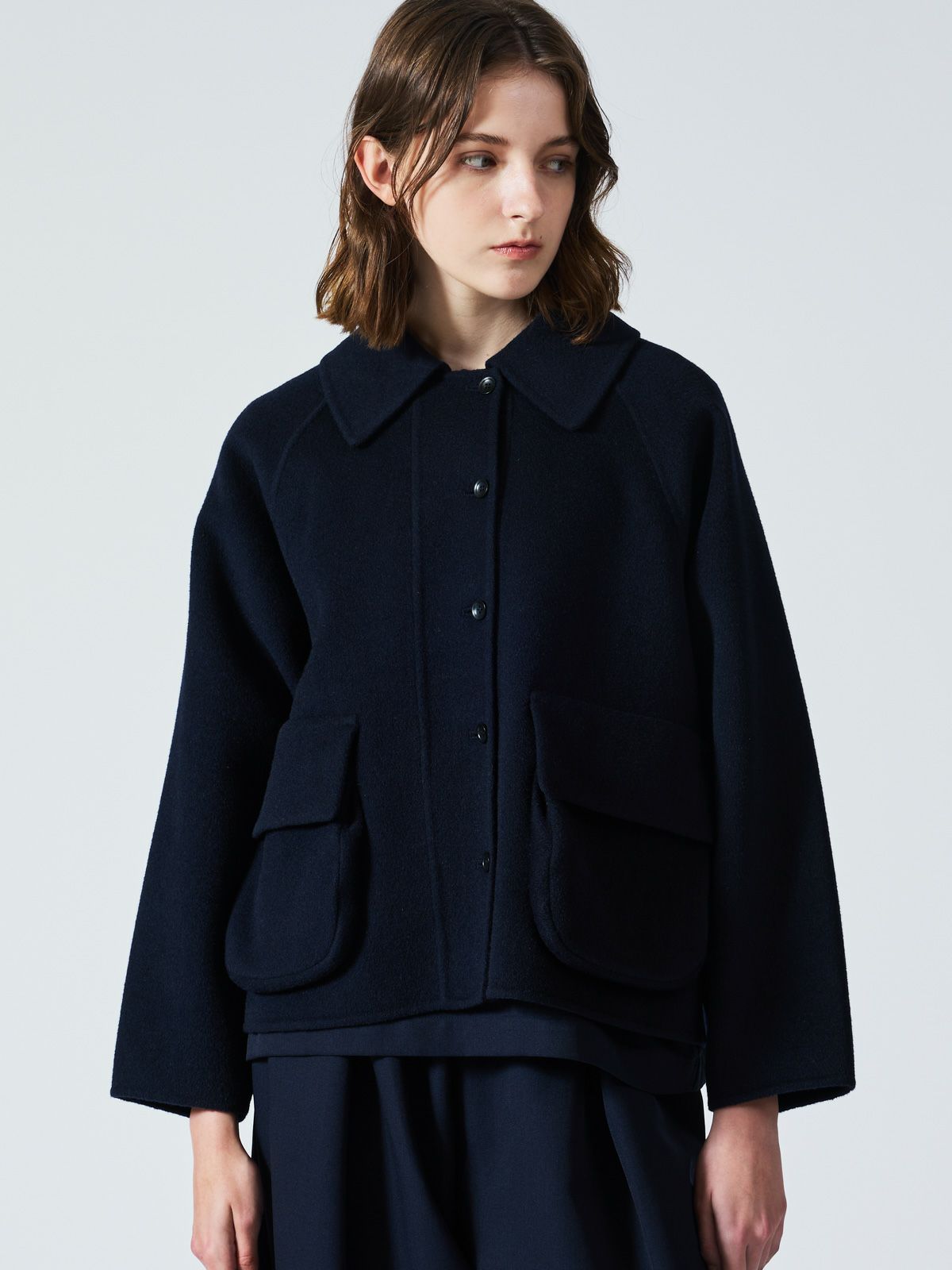 mizuiro ind ミズイロインド ノーカラーボアジャケット no collar boa  