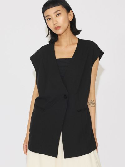 MIDIUMISOLID for Ladies ノーカラーベスト