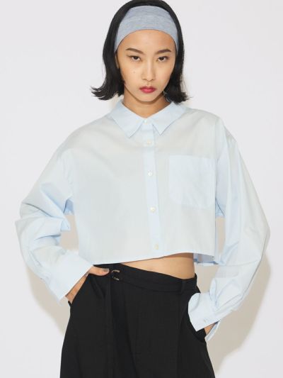MIDIUMISOLID for Ladies クロップドワイドシャツ