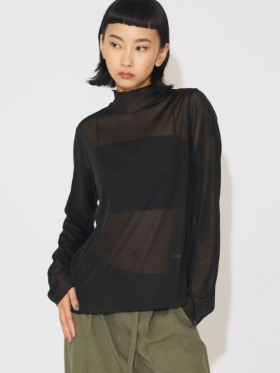 MIDIUMISOLID for Ladies シアーハイネックインナー