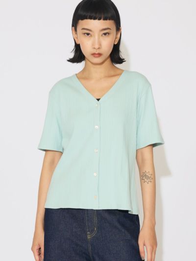 MIDIUMISOLID for Ladies コンパクトシアーカーディガン
