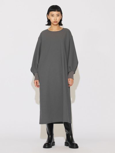 MIDIUMISOLID for Ladies パフスリーブロングワンピース