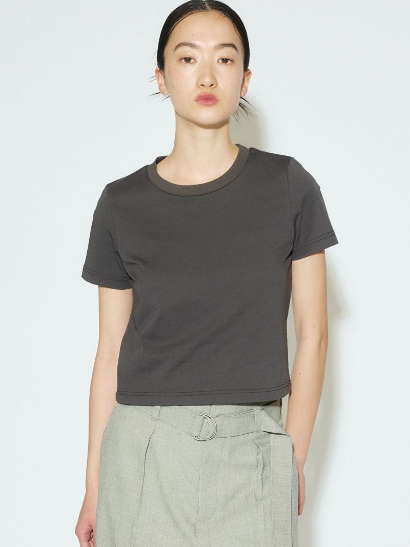ミ・デゥー mi・deu・・・ シルケット胸ロゴフリル袖Tシャツ （オフホワイト） ミ・デゥー mi・deu・・・ シルケット胸ロゴフリル袖Tシャツ