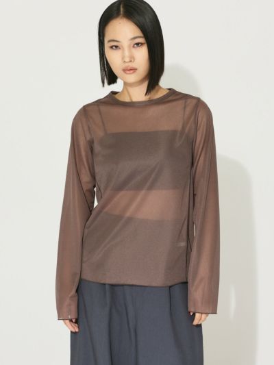 MIDIUMISOLID for Ladies クルーネックシアープルオーバー