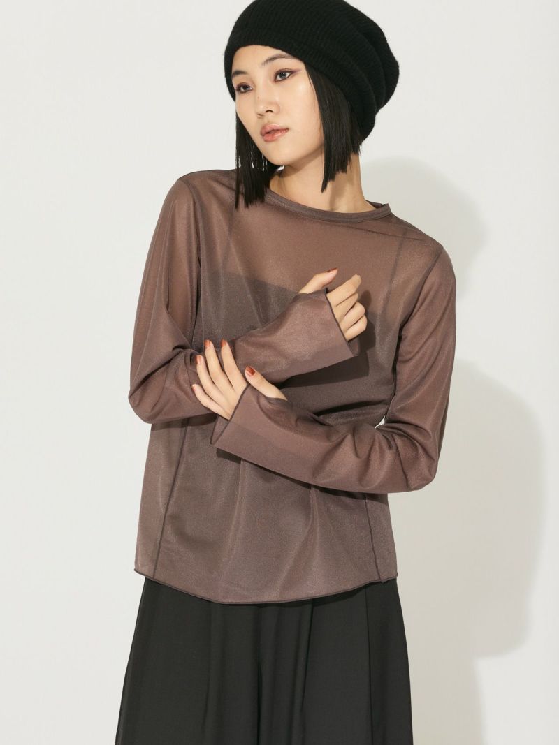 MIDIUMISOLID for Ladies クルーネックシアープルオーバー