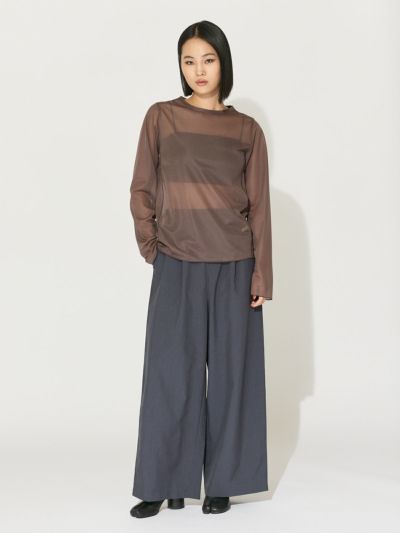MIDIUMISOLID for Ladies ライトハイウエストタックパンツ