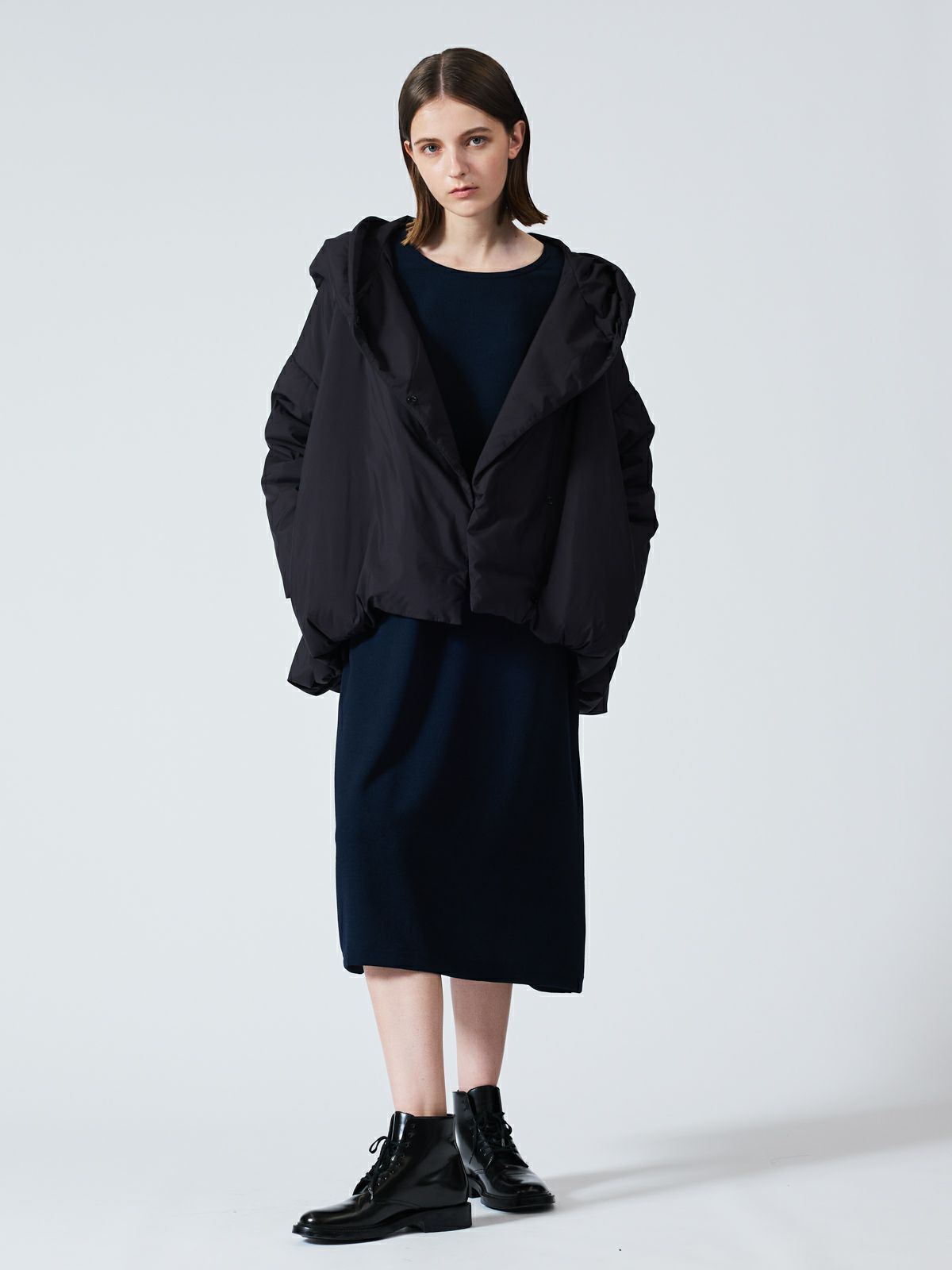 3/10(月)12:00販売終了】mizuiro ind フード付きショートダウン 