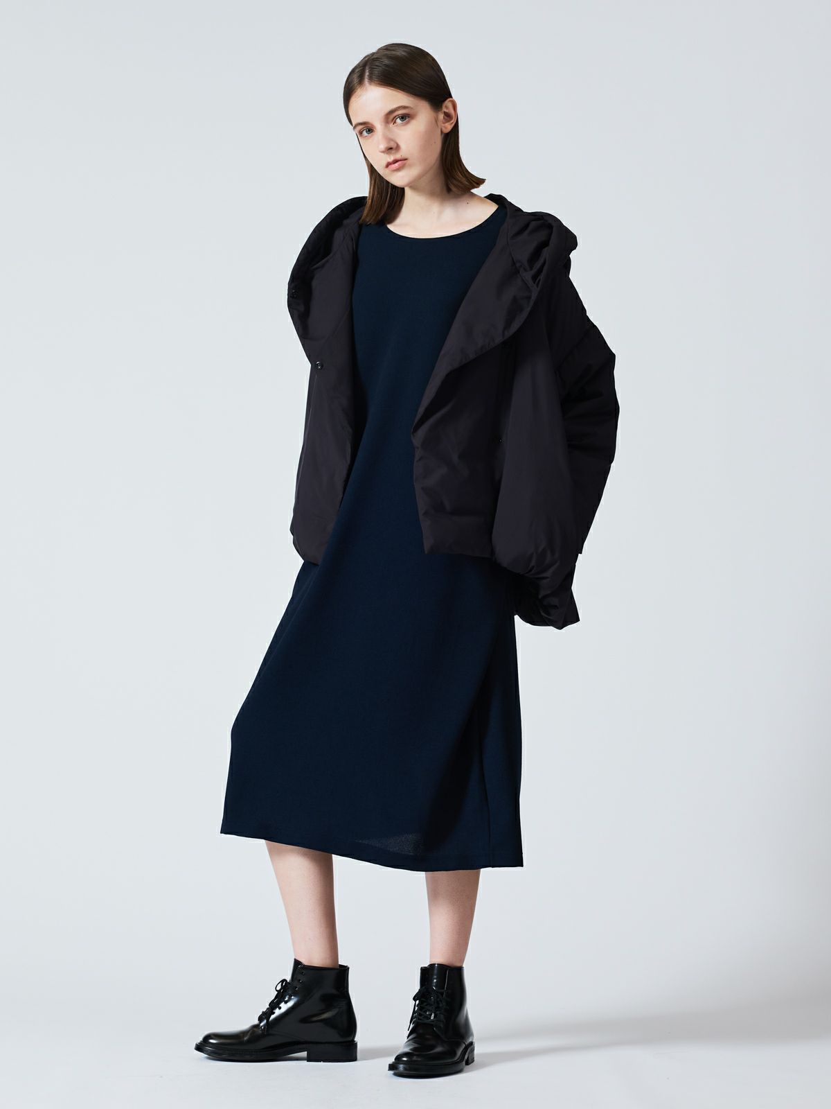 3/10(月)12:00販売終了】mizuiro ind フード付きショートダウン 