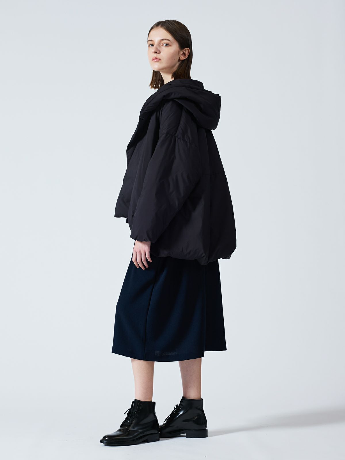 3/10(月)12:00販売終了】mizuiro ind フード付きショートダウン 