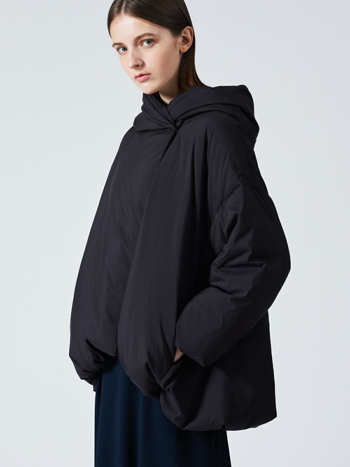 3/10(月)12:00販売終了】mizuiro ind フード付きショートダウン 