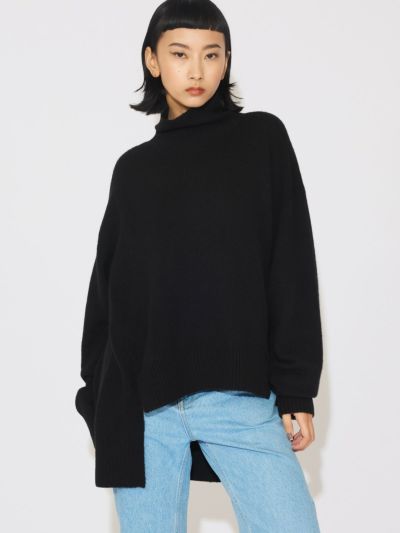 MIDIUMISOLID for Ladies ハイネックワイドプルオーバー