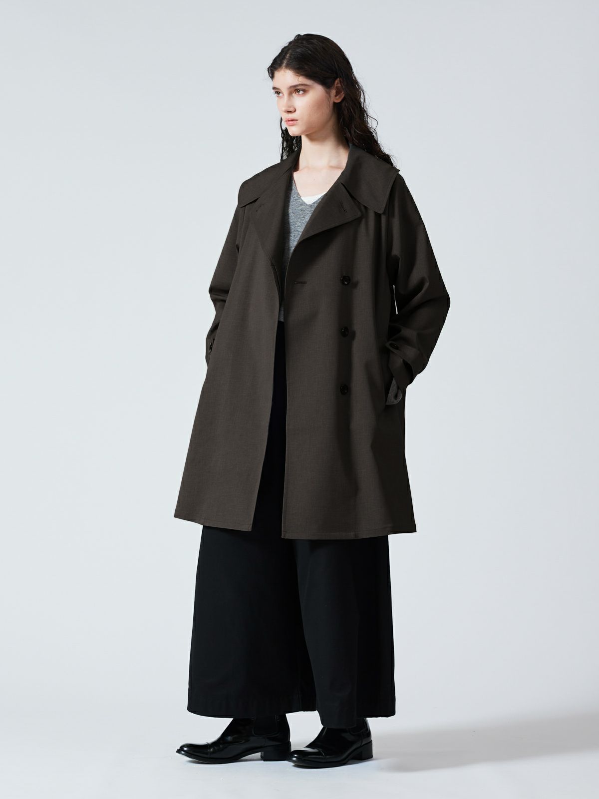mizuiro ind ポリエステルシャンブレートレンチコート｜ MARcourt 