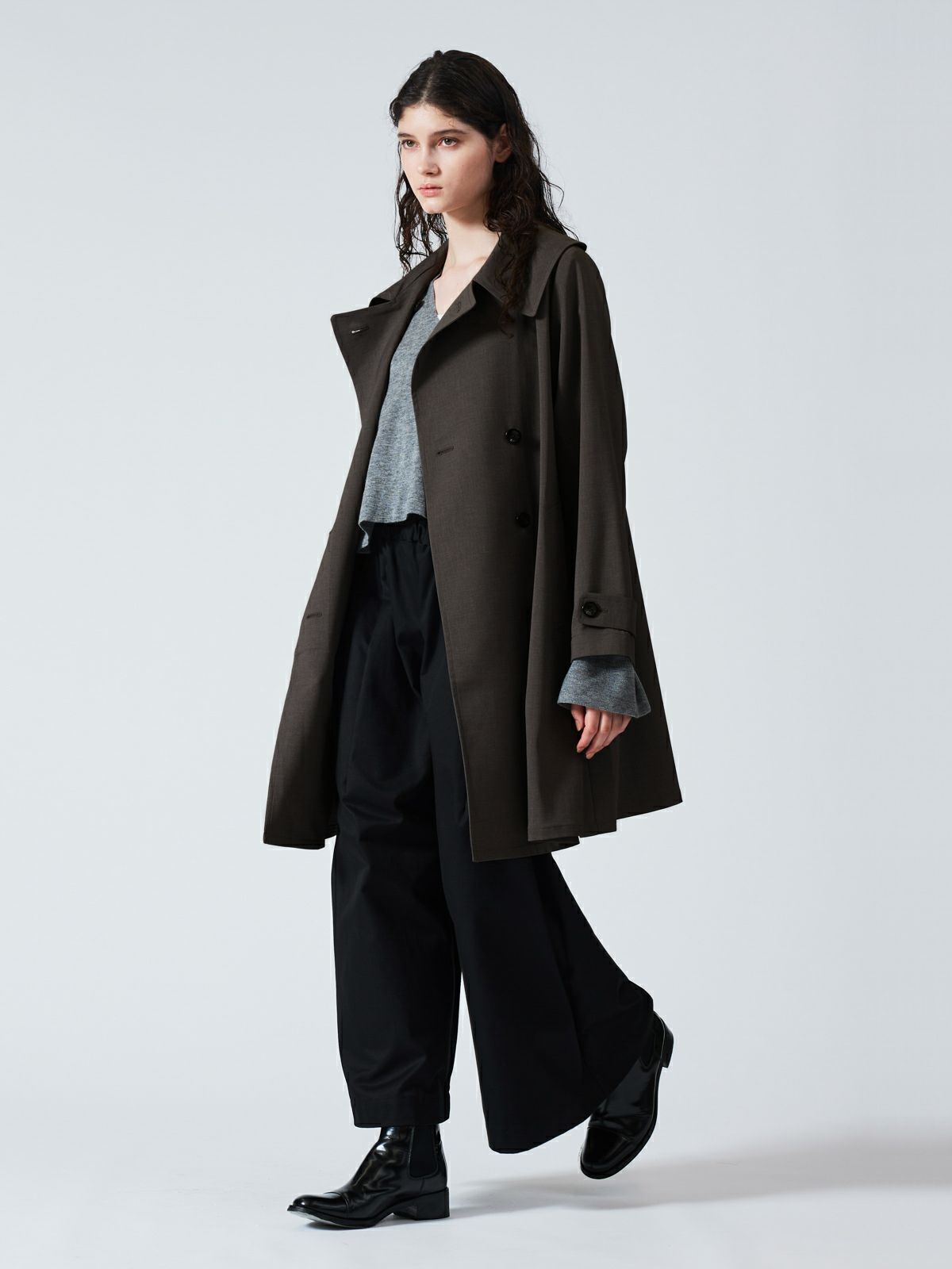 mizuiro ind ポリエステルシャンブレートレンチコート｜ MARcourt 