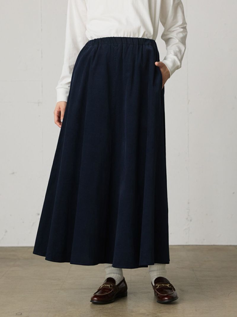 3/10(月)12:00販売終了】MidiUmi コーデュロイフレアスカート
