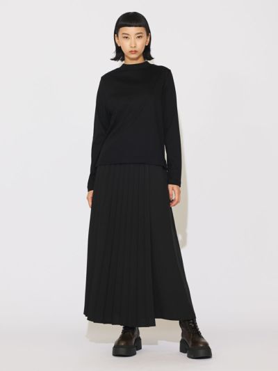 MIDIUMISOLID for Ladies プリーツラップスカート