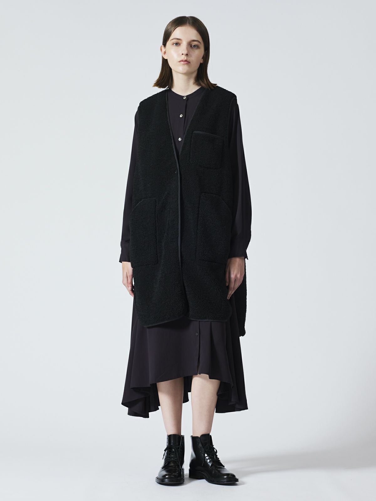 mizuiro ind T/Rスタンドカラーフレアワンピース｜ MARcourt ONLINE 