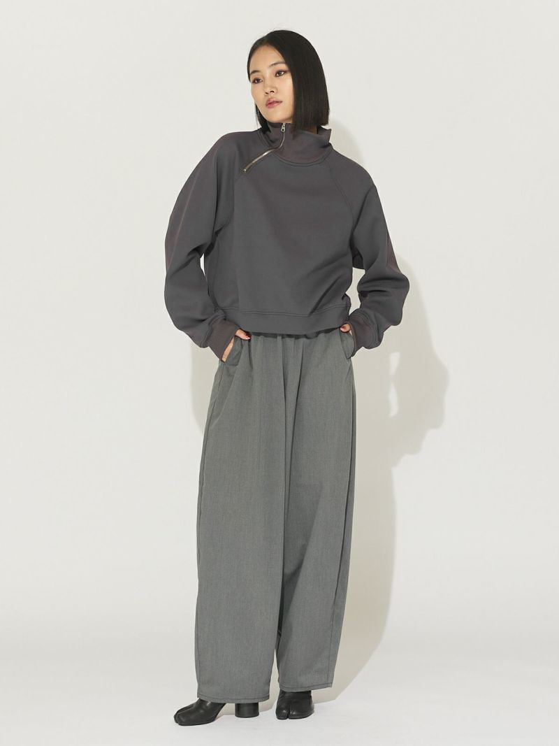 MIDIUMISOLID for Ladies ジップアップショートプルオーバー