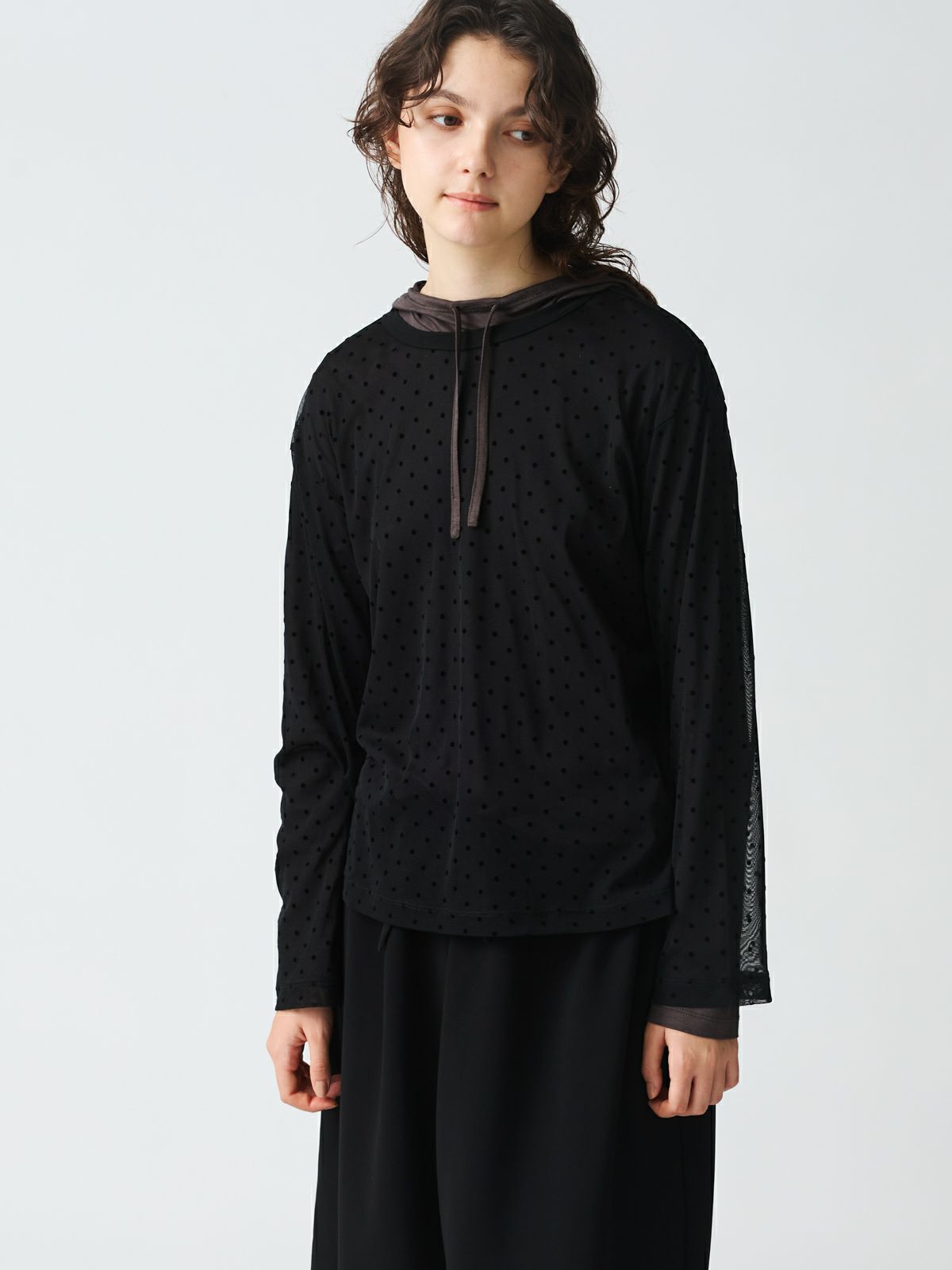 mesh dots crew neck P/O