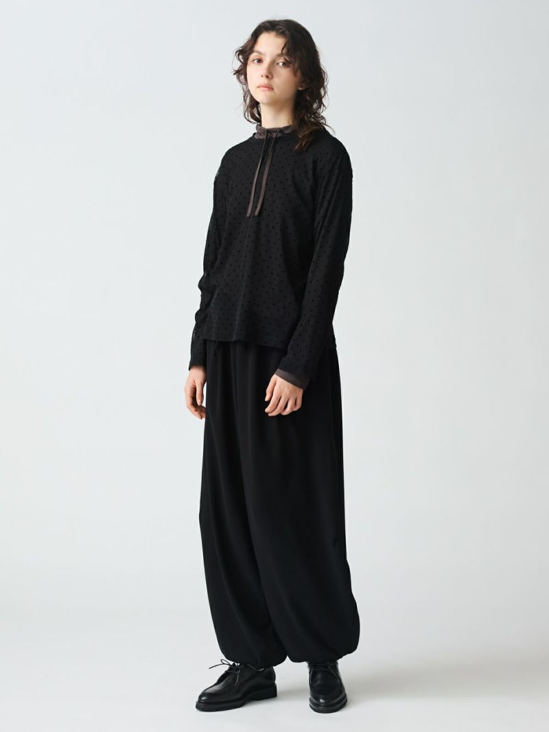 mizuiro ind メッシュドットクルーネックプルオーバー