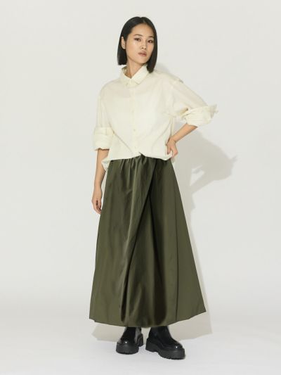 MIDIUMISOLID for Ladies ナイロンドレープアシンメトリースカート