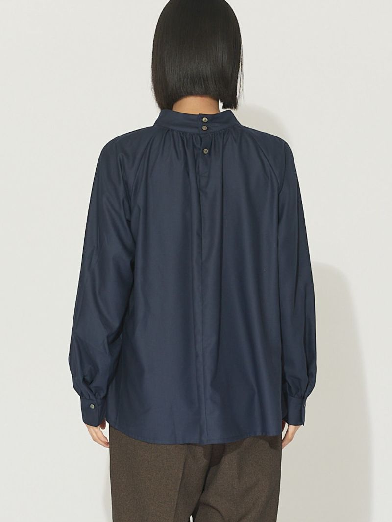 注目 MIDIUMISOLID for ハイネックギャザーブラウス Ladies トップス
