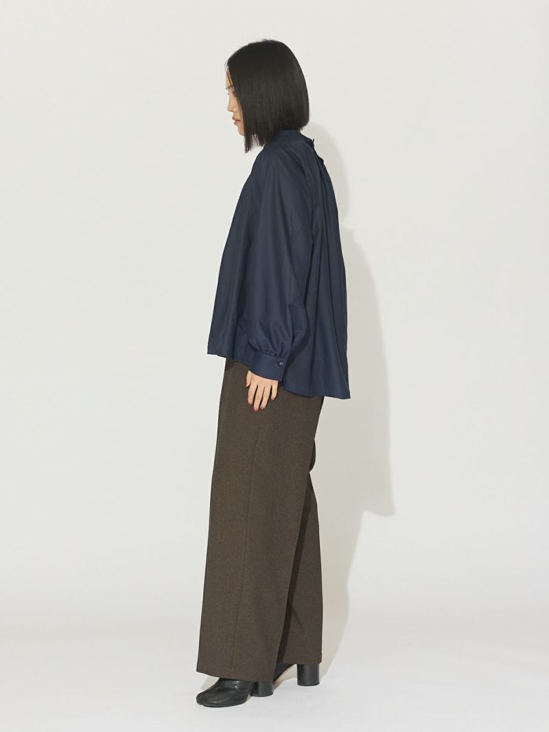 MIDIUMISOLID for Ladies ハイネックギャザーブラウス