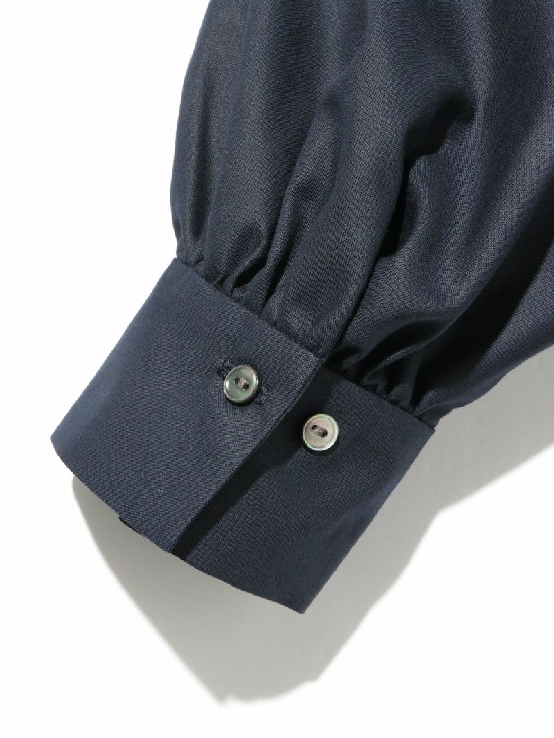 MIDIUMISOLID for Ladies ハイネックギャザーブラウス