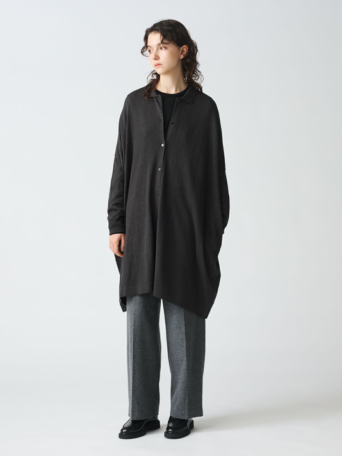 mizuiro ind 襟付きロングカーディガン｜ MARcourt ONLINE STORE 