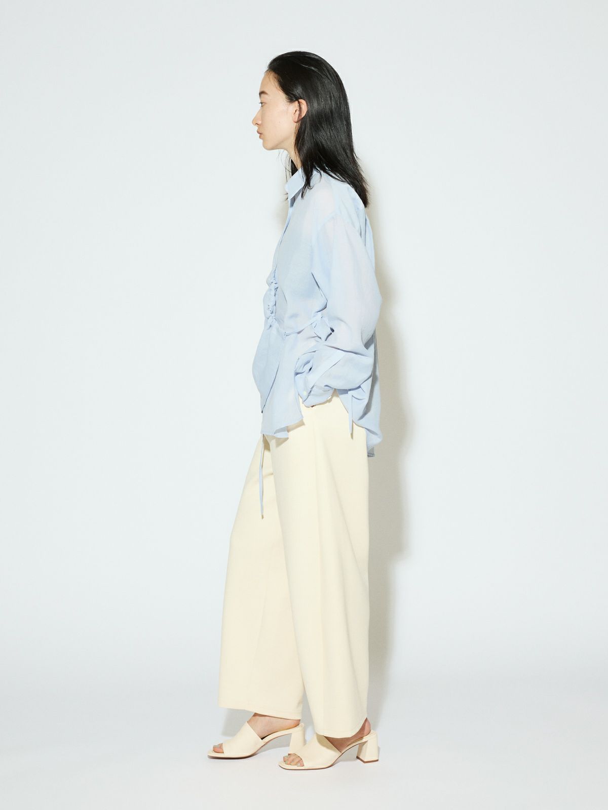 MIDIUMISOLID for Ladies ダブルニットバレルイージーパンツ