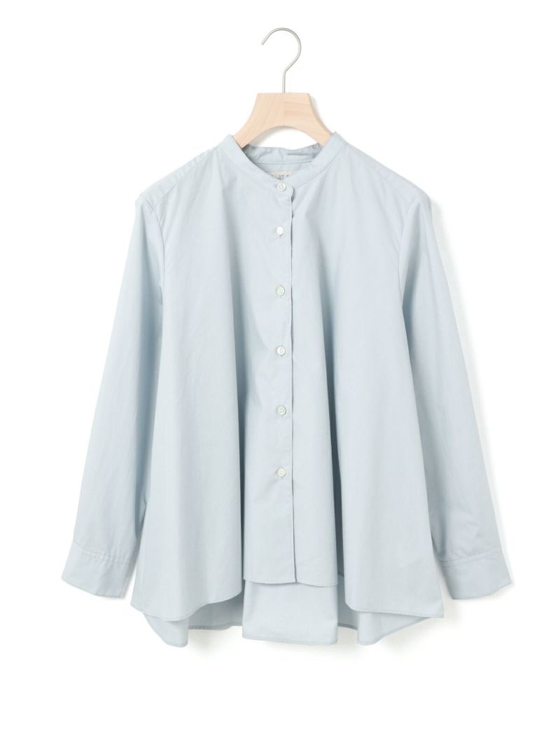 mii◆HAND WOVEN TUNIC/長袖シャツ/--/コットン/BLU/24-050-410-0047-1-0 MidiUmi Aラインバンドカラーシャツ｜ MARcourt ONLINE STORE