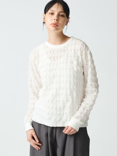 mizuiro ind シアーパターンロングTシャツ