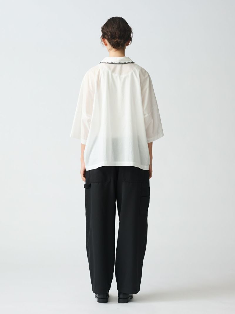 mizuiro ind ブランケットステッチワイドシャツ｜ MARcourt