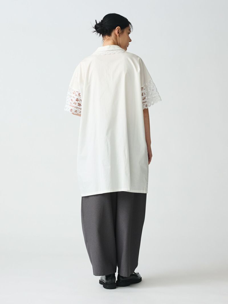 mizuiro ind バテンレースワイドシャツワンピース｜ MARcourt