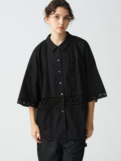 mizuiro ind バテンレースワイドシャツ