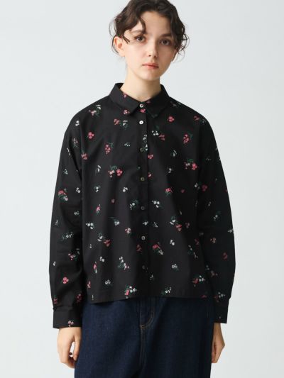mizuiro ind スモールフラワープリントシャツ