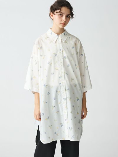 mizuiro ind スモールフラワープリントシャツワンピース