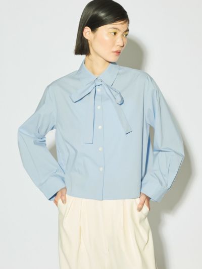 MIDIUMISOLID for Ladies タイネックシャツ