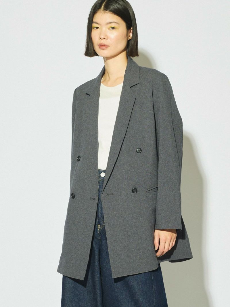 MIDIUMISOLID for Ladies ダブルブレストロングジャケット