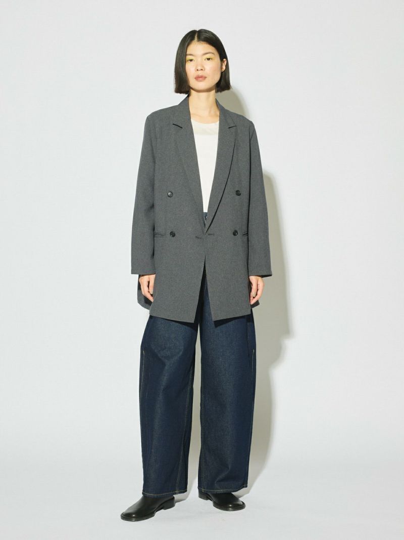 MIDIUMISOLID for Ladies ダブルブレストロングジャケット