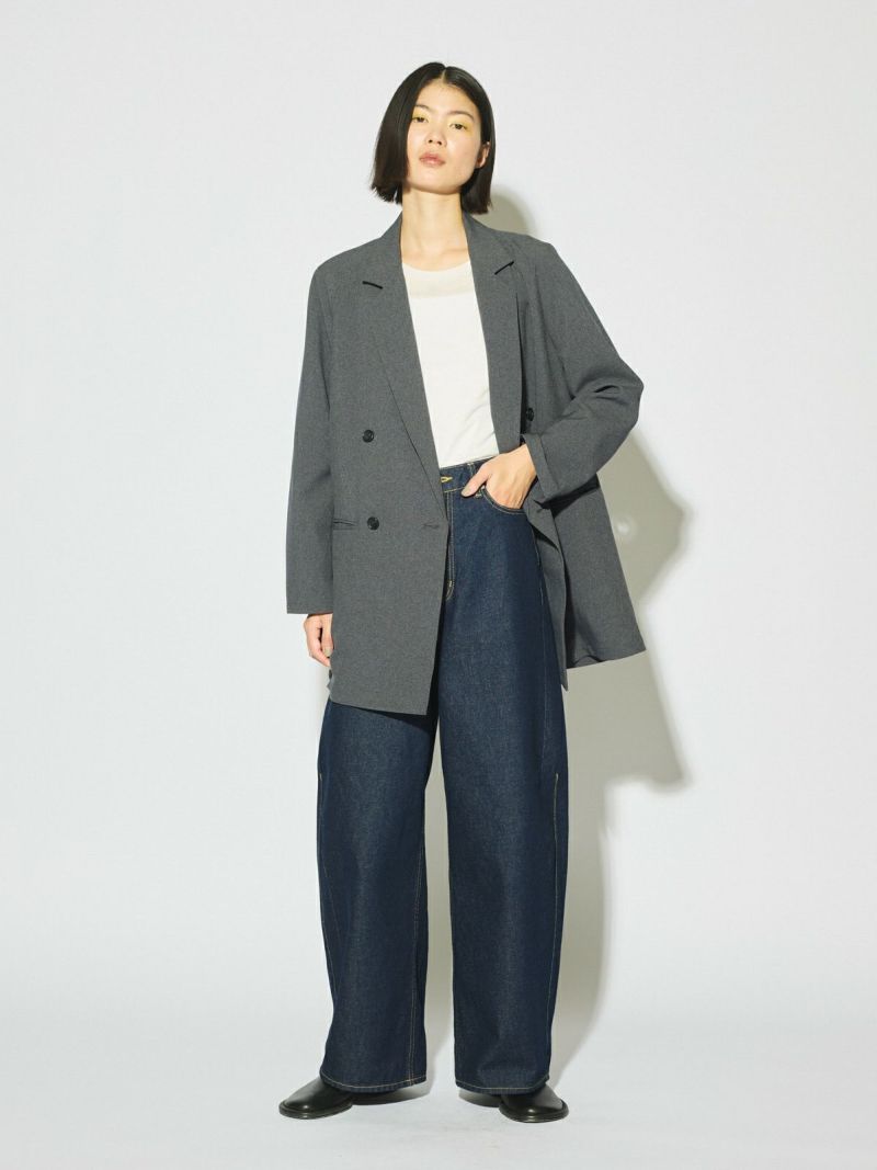 MIDIUMISOLID for Ladies ダブルブレストロングジャケット