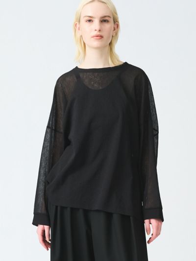 mizuiro ind ワッシャーボイルクルーネックワイドプルオーバー