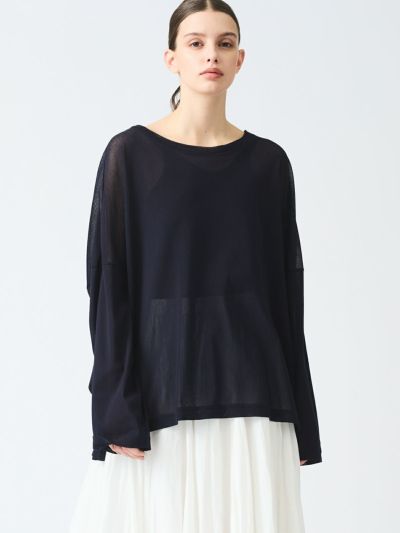 mizuiro ind メッシュロングスリーブワイドT