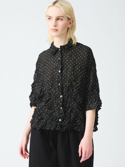 mizuiro ind ドットキャッチワッシャーシャツ