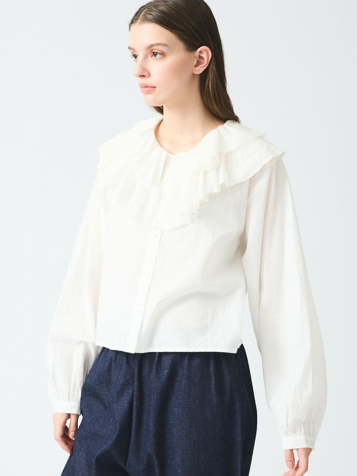 mizuiro ind ダブルフリルカラーシャツ｜ MARcourt ONLINE STORE 