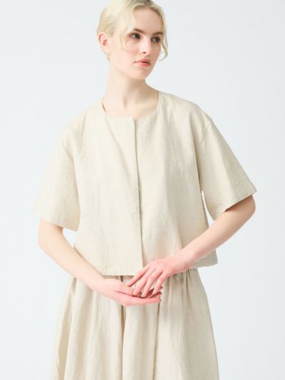 mizuiro ind クルーネックショートカーディガン
