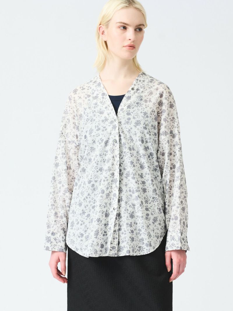 mizuiro ind スモールフラワーVネックシャツ｜ MARcourt ONLINE