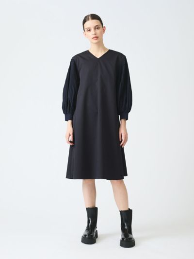 mizuiro ind プリーツパフスリーブワンピース