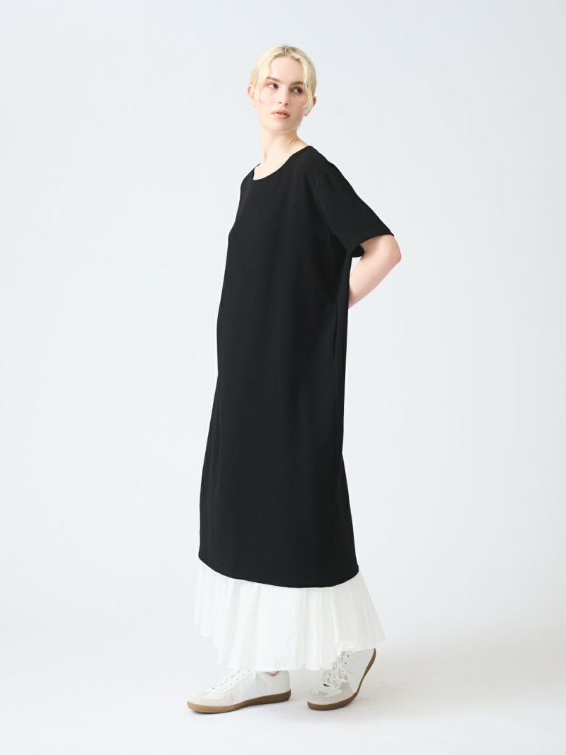 mizuiro ind ジョーゼットハーフスリーブロングワンピース