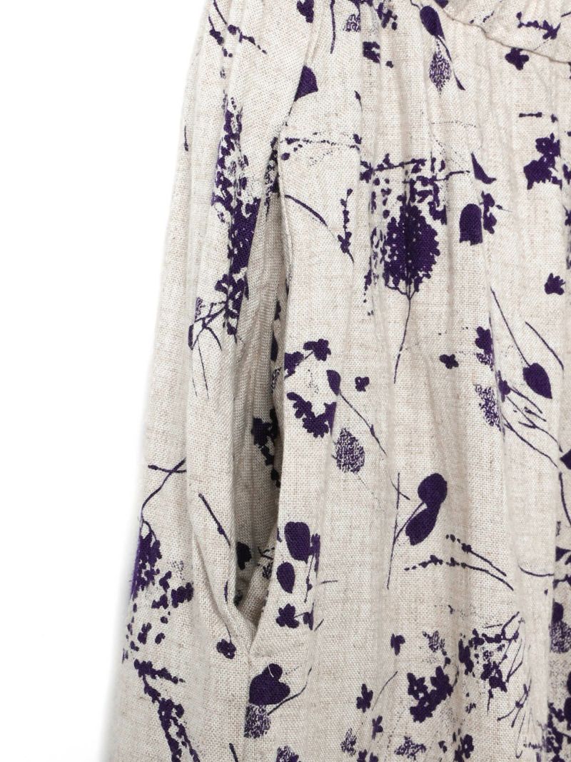 ぬんページ リラシク / リネン混ボタニカルパンツ | OUTLET,north object | アバン